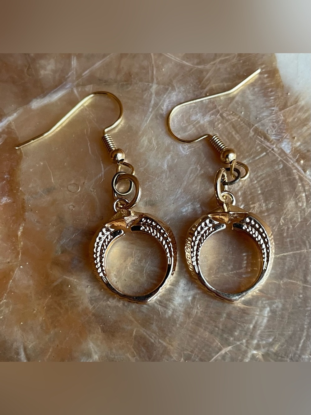 Harry Potter 18 K Gold Plated Horcrux Earrings New Never Worn